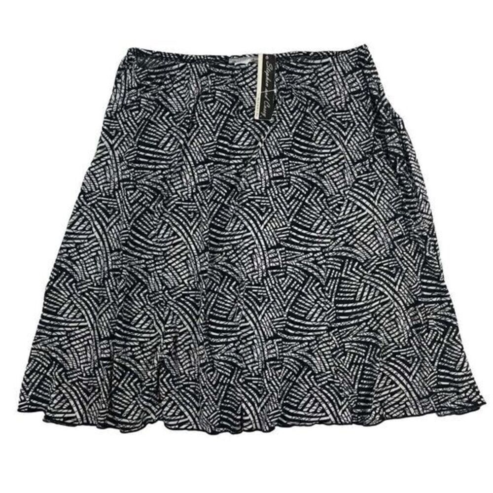 Stephen and Casey Black White Abstract Print Stretch Skirt Women’s Size 2X